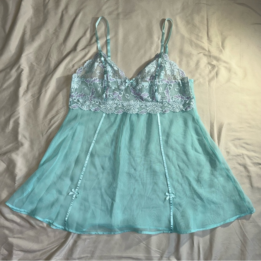 Aqua Blue Babydoll Lingerie